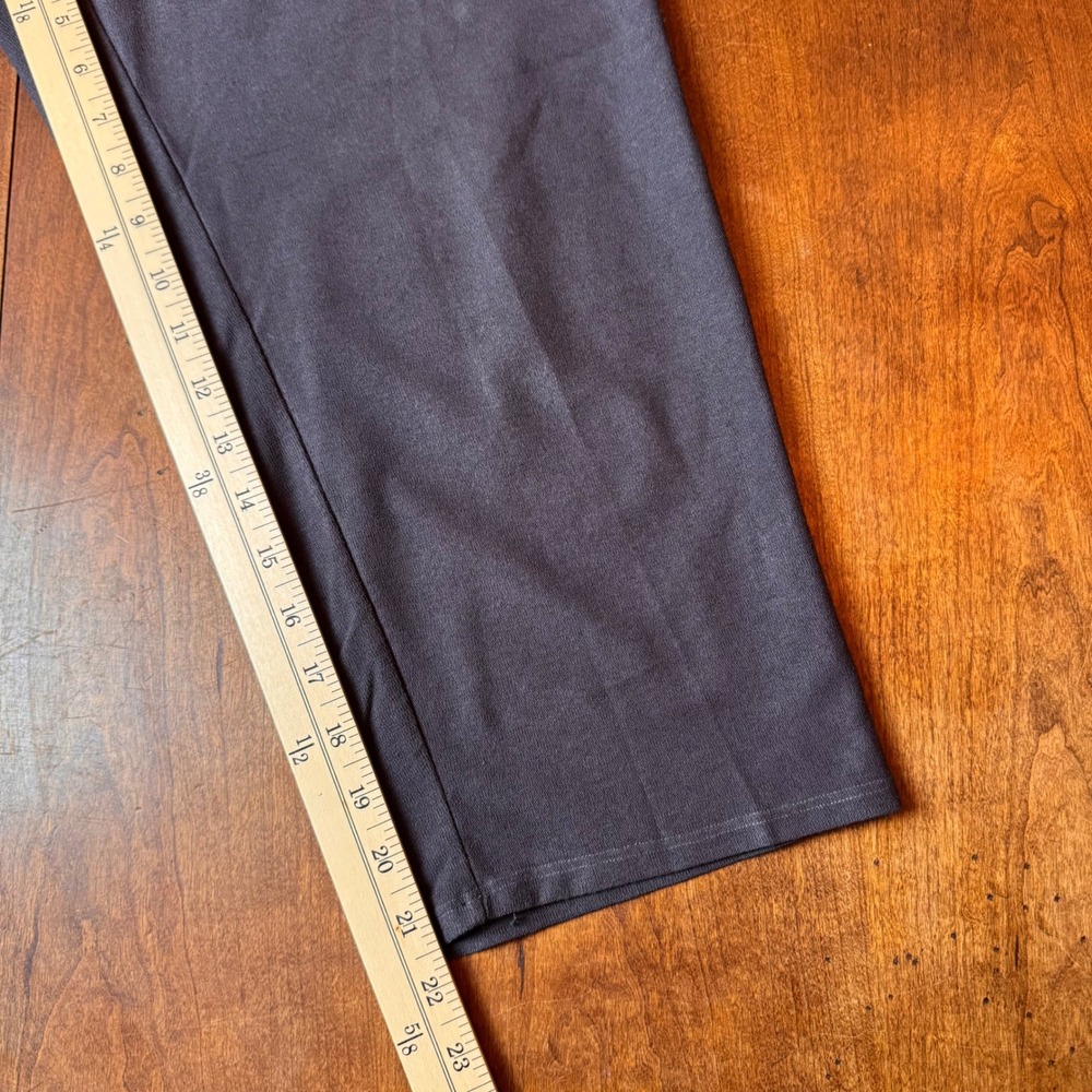 Eileen Fisher Pants Women L Gray Cropped Straight Leg Viscose Stretch Pull On - Picture 6 of 8